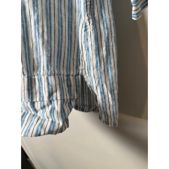 J Jill Perfect Linen Relaxed Tunic Popover Tahitian Teal Womens Size M Petite - Picture 5 of 9